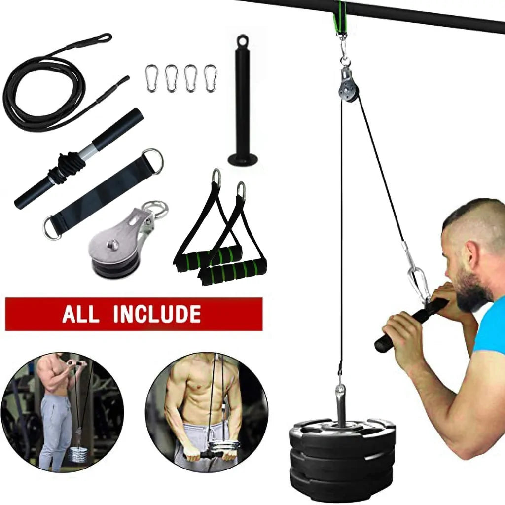 Compact DIY Pulley Cable Gym System